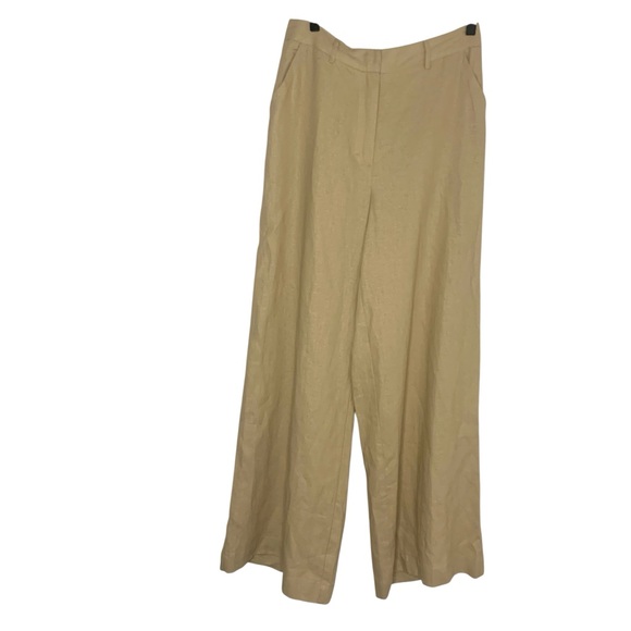 NWT Max Studio London Women’s Medium Beige Linen Blend Wide Leg Pants - Picture 1 of 8